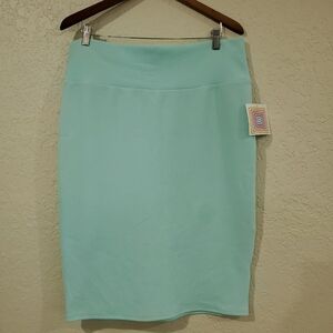 NWT Lularoe Cassie Pencil Blue Stretchy Skirt 2X